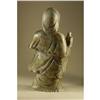 Image 3 : LARGE CARVED GREEN STONE QUAN YIN SCULPTURE