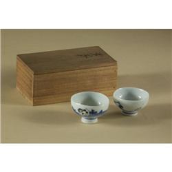 JAPANESE PORCELAIN SAKE CUPS