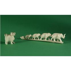 IVORY ELEPHANTS AND DOG