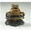 Image 1 : CARVED TIGER'S EYE BOWL WITH LID FU DOG FINIAL
