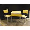 Image 1 : Yellow Chrome drop leaf table with 2 matching chairs.