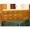 Oak card file cabinet marked Globe Wiesinki.