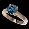 Image 1 : 2.04 ctw Certified Intense Blue Diamond Engagment Ring 10k Rose Gold - REF-331N4F