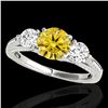 Image 1 : 1.75 ctw SI/I Fancy Intense Yellow Diamond 3 Stone Ring 10k White Gold - REF-177N3F