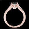 Image 2 : 1.5 ctw Certified VS Black Diamond Solitaire Ring 10k Rose Gold - REF-58G6W