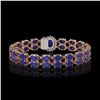 Image 3 : 19.57 ctw Sapphire & Diamond Bracelet 14K Rose Gold - REF-263F6M