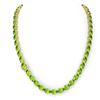 Image 3 : 45.25 ctw Peridot & VS/SI Diamond Micro Pave Necklace 14k Yellow Gold - REF-345M5G