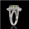 Image 3 : 5.02 ctw Certified Tourmaline & Diamond Victorian Ring 14K White Gold - REF-172R8K