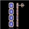 Image 2 : 19.39 ctw Tanzanite & Diamond Micro Pave Halo Earrings 10k Rose Gold - REF-418F5M