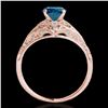 Image 2 : 1.36 ctw SI Certified Blue Diamond Solitaire Antique Ring 10k Rose Gold - REF-129X5A