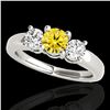 Image 1 : 2 ctw SI/I Fancy Intense Yellow Diamond 3 Stone Ring 10k White Gold - REF-262A4N