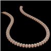 Image 2 : 24.19 ctw Oval Cut Diamond Micro Pave Necklace 18K Rose Gold - REF-2092G6W