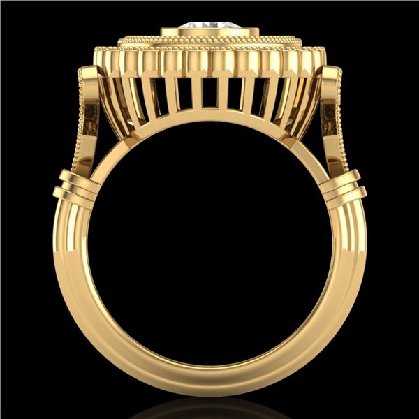 2.03 ctw VS/SI Diamond Solitaire Art Deco Ring 18k Yellow Gold - REF-270H2R