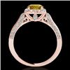 Image 2 : 1.7 ctw Certified SI/I Fancy Intense Yellow Diamond Ring 10k Rose Gold - REF-211X4A