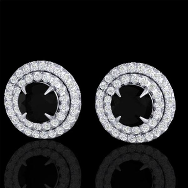 2 ctw Micro Pave VS/SI Diamond Certified Stud Earrings 18k White Gold - REF-109W3H