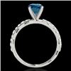Image 2 : 1.4 ctw SI Certified Fancy Blue Diamond Solitaire Ring 10k White Gold - REF-117W3H