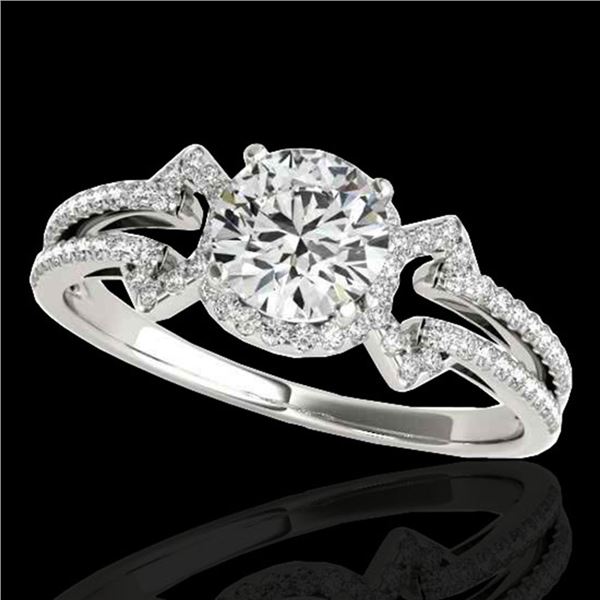 1.36 ctw Certified Diamond Solitaire Ring 10k White Gold - REF-204A5N