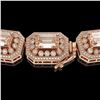 Image 3 : 117.15 ctw Morganite & Diamond Victorian Necklace 14K Rose Gold - REF-4065M3G