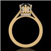 Image 3 : 1.5 ctw Fancy Black Diamond Engagment Art Deco Ring 18k Yellow Gold - REF-109M3G