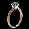 Image 3 : 1.47 ctw Certified Intense Blue Diamond Engagment Ring 10k Rose Gold - REF-147A3N