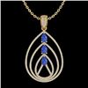 Image 2 : 2 ctw Tanzanite & Micro VS/SI Diamond Designer Necklace 18k Yellow Gold - REF-163Y6X