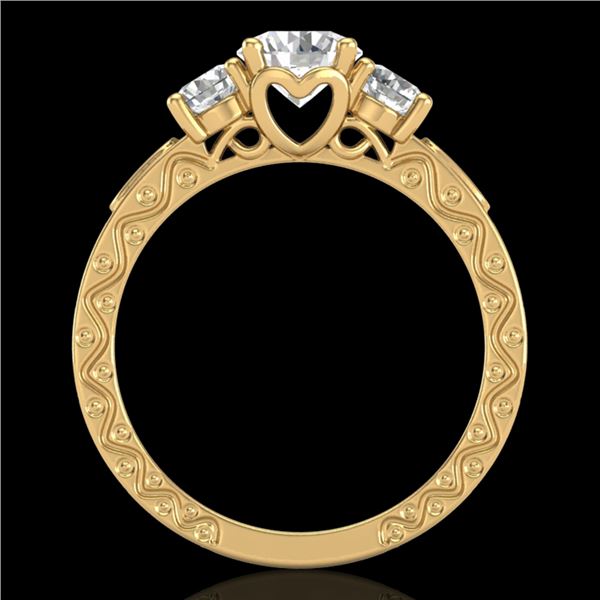 1.41 ctw VS/SI Diamond Solitaire Art Deco 3 Stone Ring 18k Yellow Gold - REF-263A6N