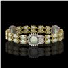 Image 2 : 16.55 ctw Opal & Diamond Bracelet 14K Yellow Gold - REF-286N2F