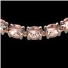Image 1 : 54 ctw Morganite Eternity Designer Necklace 14k Rose Gold - REF-614X9A