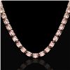 Image 2 : 54 ctw Morganite Eternity Designer Necklace 14k Rose Gold - REF-614X9A