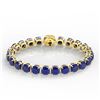 Image 2 : 46 ctw Sapphire & Micro Pave Diamond Bracelet 14k Yellow Gold - REF-345H5R