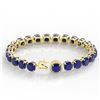 Image 3 : 46 ctw Sapphire & Micro Pave Diamond Bracelet 14k Yellow Gold - REF-345H5R