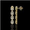 Image 2 : 3.84 ctw Pear Cut Diamond Micro Pave Earrings 18K Yellow Gold - REF-334Y6X