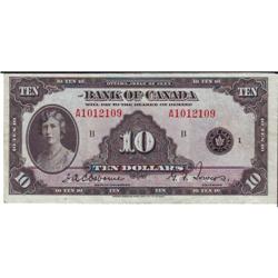 $10.00 note 1935, EF/AU, Charlton # BC-7