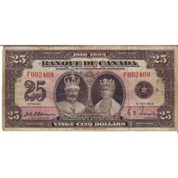 $25.00 note 1935, grade VG, Charlton # BC-12