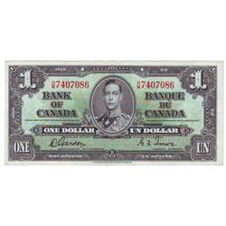 $1.00 note 1937, grade EF+, Charlton # BC-21c