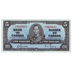 $5.00 note 1937, grade UNC, Charlton # BC-23b