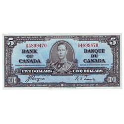 $5.00 note 1937, UNC-63, Charlton # BC-23c