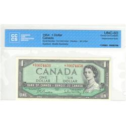 $1.00 repl note 1954, CCCS UNC-63, BC-37bA