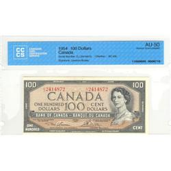 $100.00 note 1954, CCCS AU-50, BC-43c
