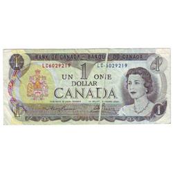 $1.00 note 1973, F/VF, Ch # BC-46a Fold error