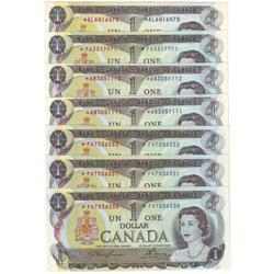 7 x $1.00 note 1973, UNC-63, Ch # BC46aA