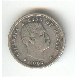 Hawaii 10 cents 1883 in Fine-12