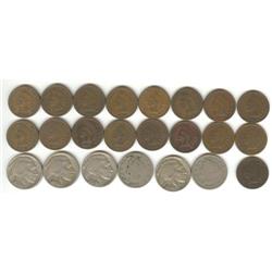 USA lot of 23 coins cents and 5 cents