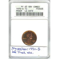 Cent 1970 S, ANACS graded PF-65, read