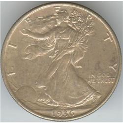 50 Cents 1936, grade Proof with toning