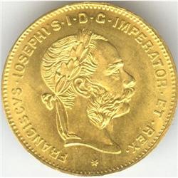 Austria 4 Florin 10 Fr Gold Restrike MS-65