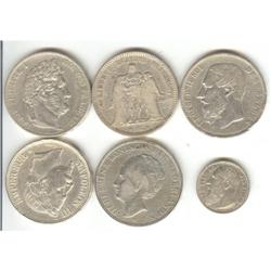 Lot of 6 silver world coins read