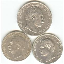 Germany lot of 3 silver coins, read