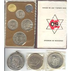 Lot of 9 world coins with silver, look