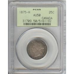 25 Cents 1875H, PCGS graded AU-50